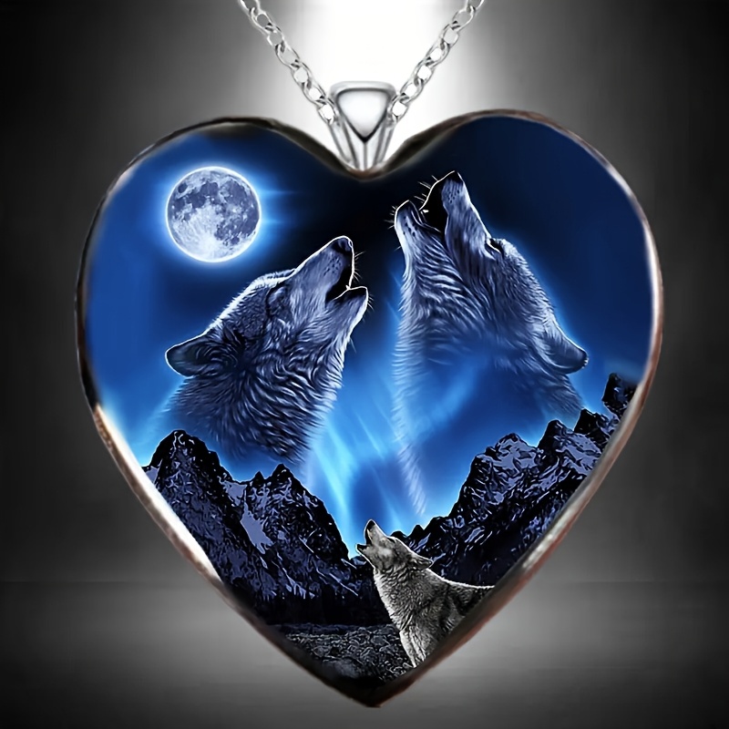 Heart-Shaped Cartoon Animal Pendant Necklace, Valentine's Gift